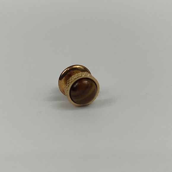 Vintage Swank Tigers Eye Tie Tack Lapel Pin - Picture 1 of 6
